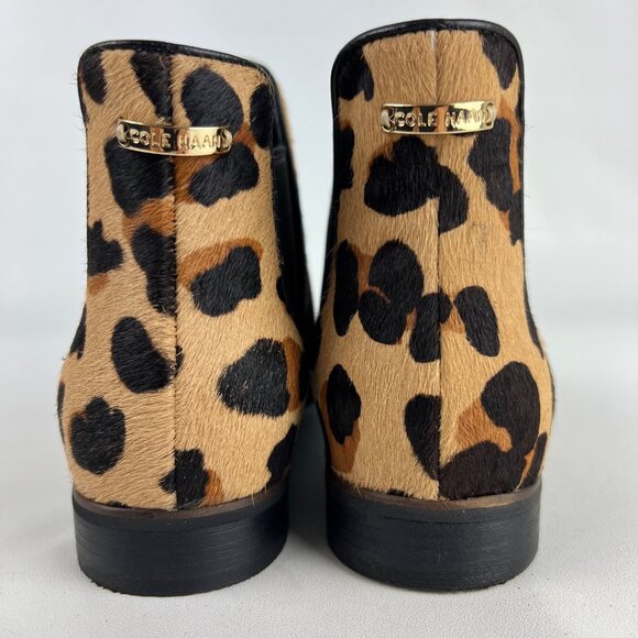 Cole Haan Womens Hara Jaguar Print Haircalf Chelsea Ankle Boots Low Heel size 7B - Picture 4 of 16